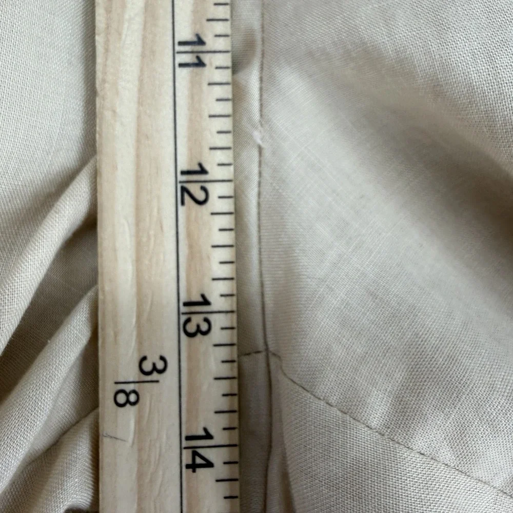 Vintage Man of Fashion men's 100% linen pleated trousers euro summer beige 42x34